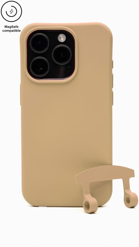 Beige MagSafe Hülle mit Ösen — SUSANNO