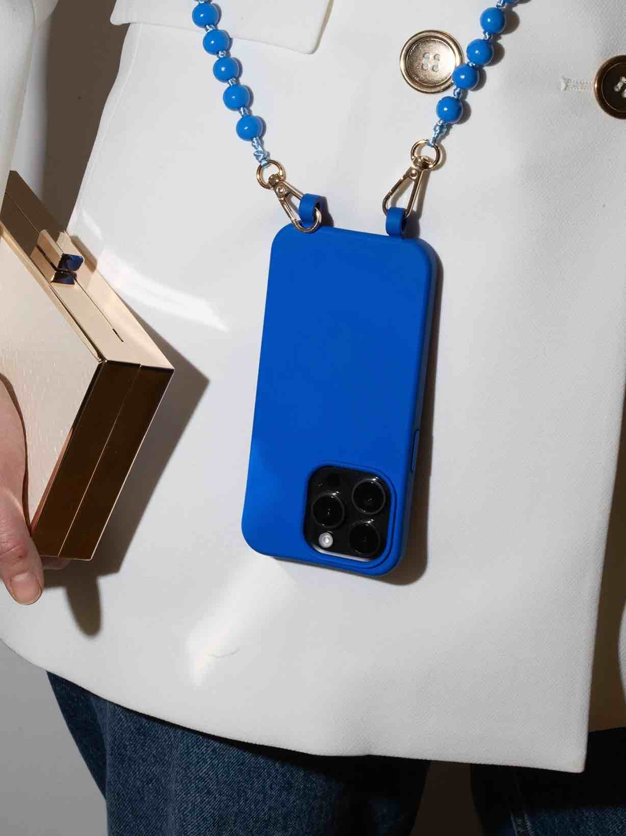 Royal Blue Beaded Phone Chain