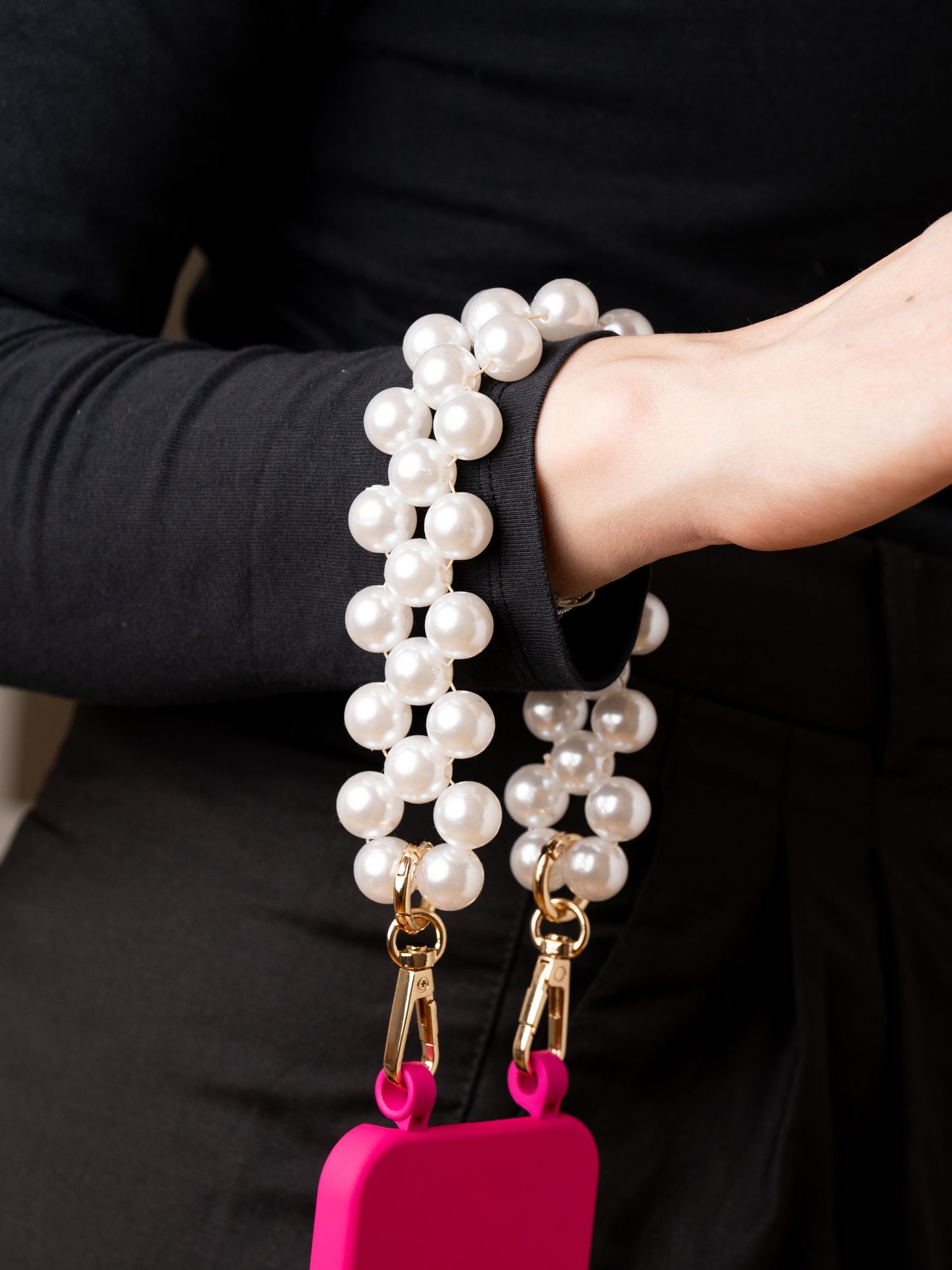 handykette perlen in weiss