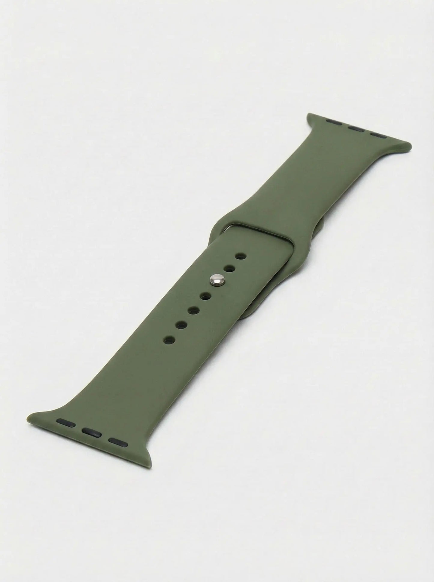 Apple Watch Armband Olivgrün Silikon — olivgrün am Handgelenk