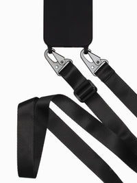 Handyband mit Karabiner schwarz  Handy Umhängeband mit Karabiner