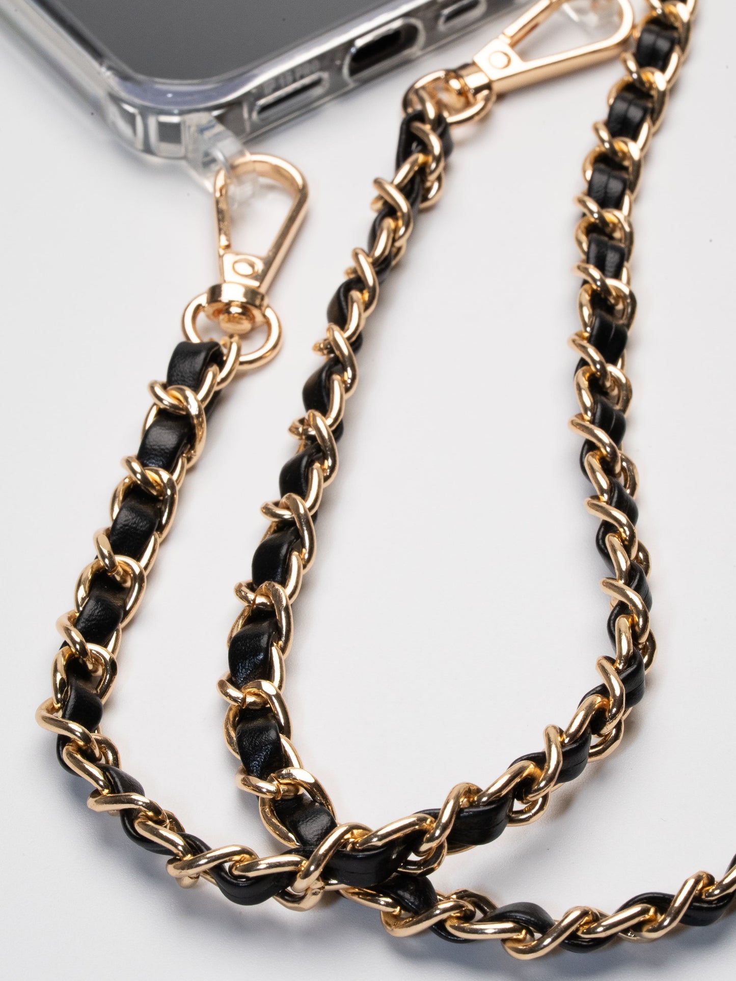 leder handyband  in schwarz gold