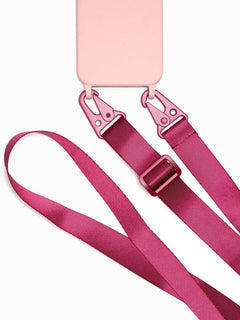 Phone Strap Burgundy Red with Carabiner