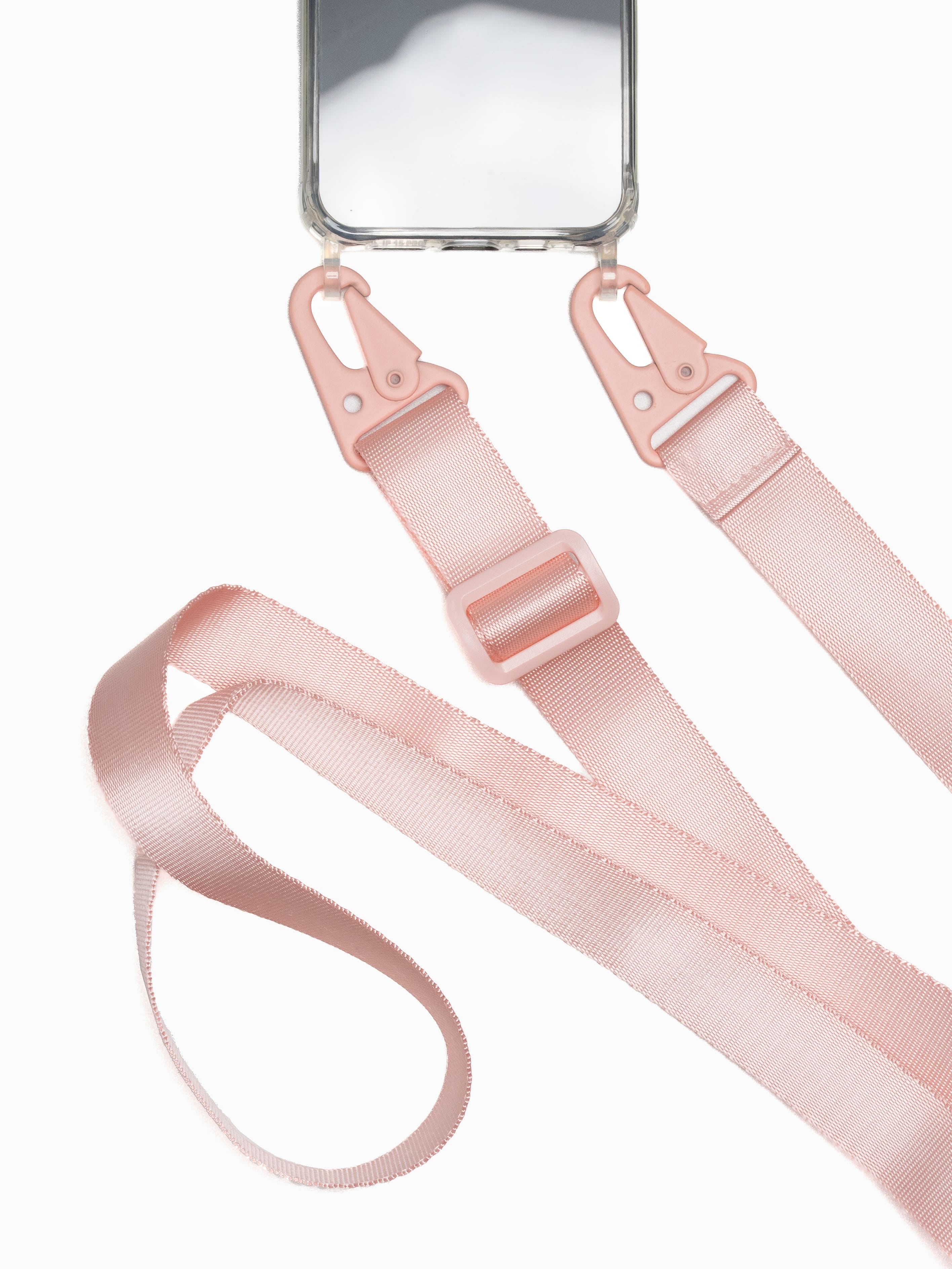 Handyband mit Karabiner Soft Pink - Susanno Universal Handyband in Rosa – Umhängeband für Handy mit Karabiner