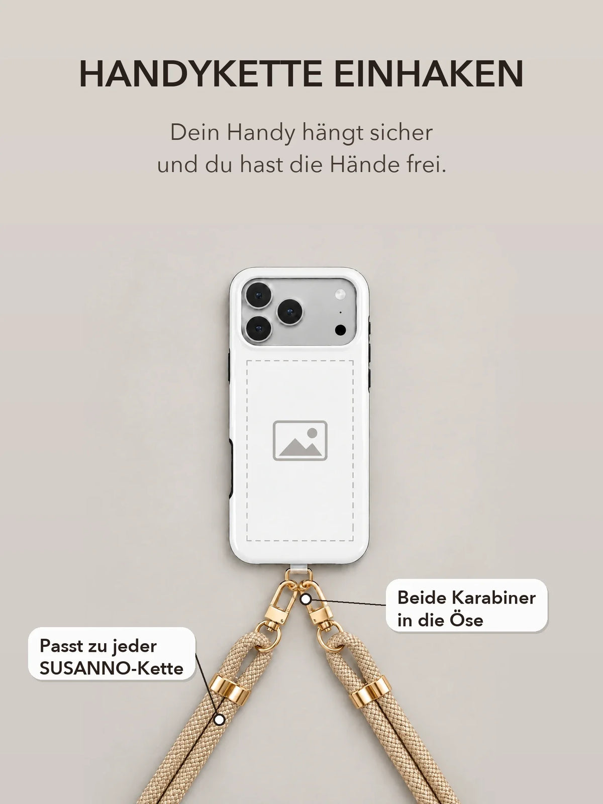 Handyhülle mit eigenem Foto und Handykette – Halterung inklusive