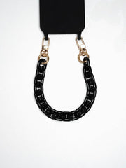 Handykette Deep Black - Susanno Schwarzes Handyband für iPhone 13, mit abnehmbarer Kette und Band