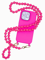 Handykette Perlen Pink - Susanno Handy Kette Perlen Rosa lang – Perlenhandykette aus rosa Perlen
