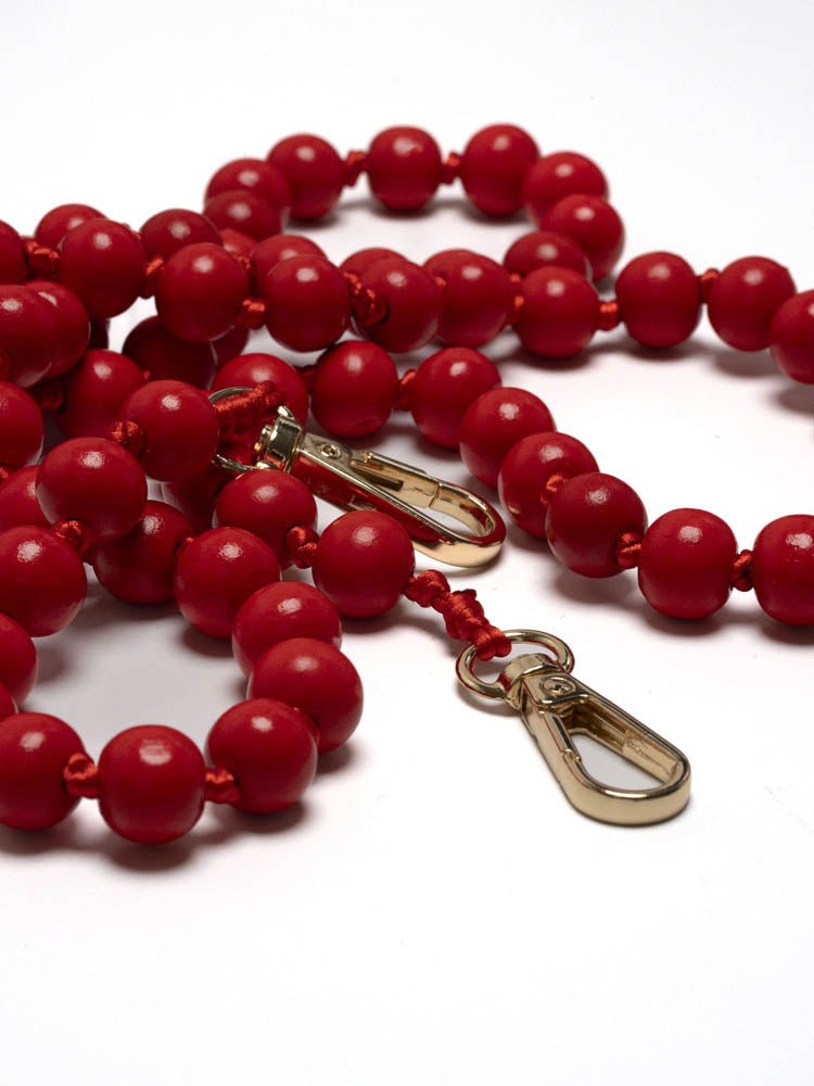 Handykette Perlen ROT - Susanno Perlen Handykette Rot lang – Handykette mit Perlen zum Umhängen