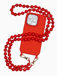 Handykette Perlen ROT - Susanno Handy Kette Perlen Rot lang – Perlenhandykette aus roten Perlen