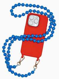 Handykette Perlen Blau - Susanno Handy Kette Perlen Blau lang – Perlenhandykette aus blauen Perlen