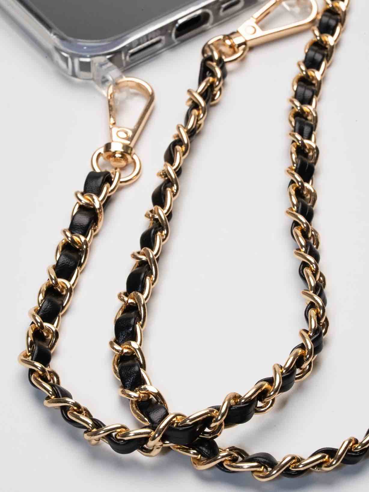 schwarze leder handykette