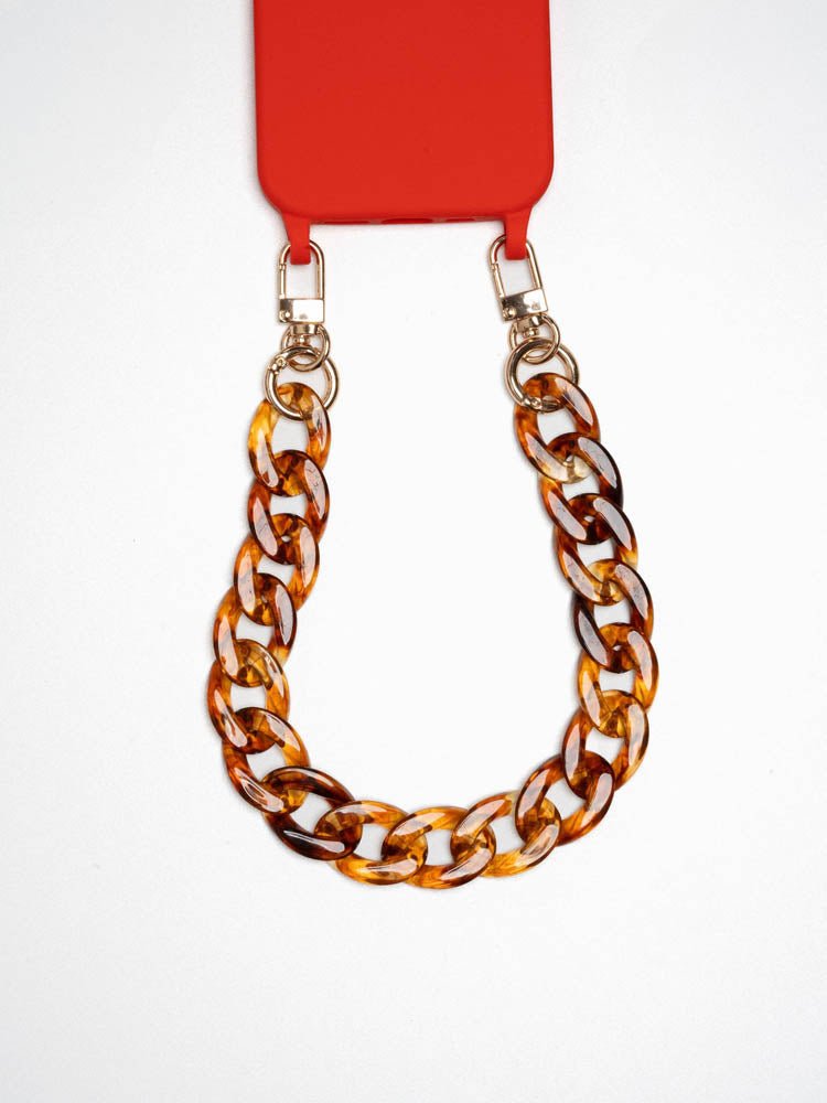 Handykette Shorty Bernstein - Susanno Bernsteinfarbene Handykette, passend zu Handyhülle mit Band