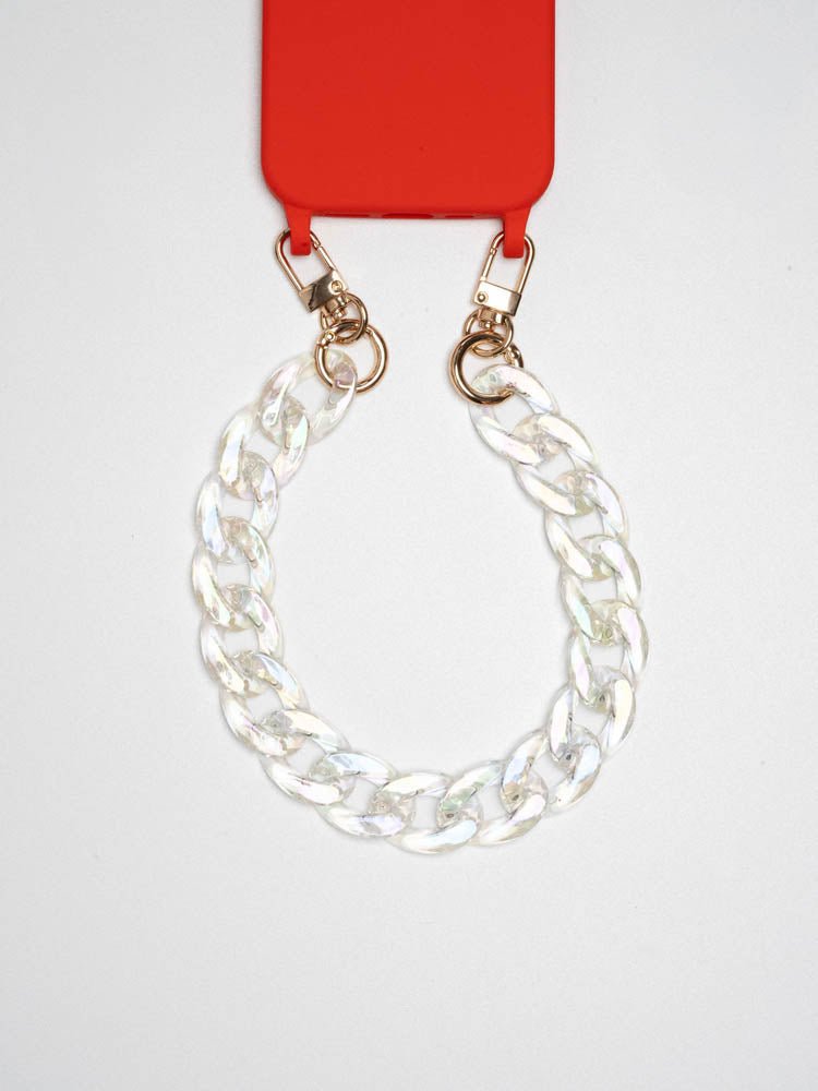 Handykette Shorty Crytal White - Susanno Kristallklare Handykette – Umhängeband für Samsung und iPhone
