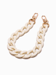 Handykette Shorty Weiss - Susanno Elfenbeinfarbene Handykette mit robustem Karabiner für Handyband