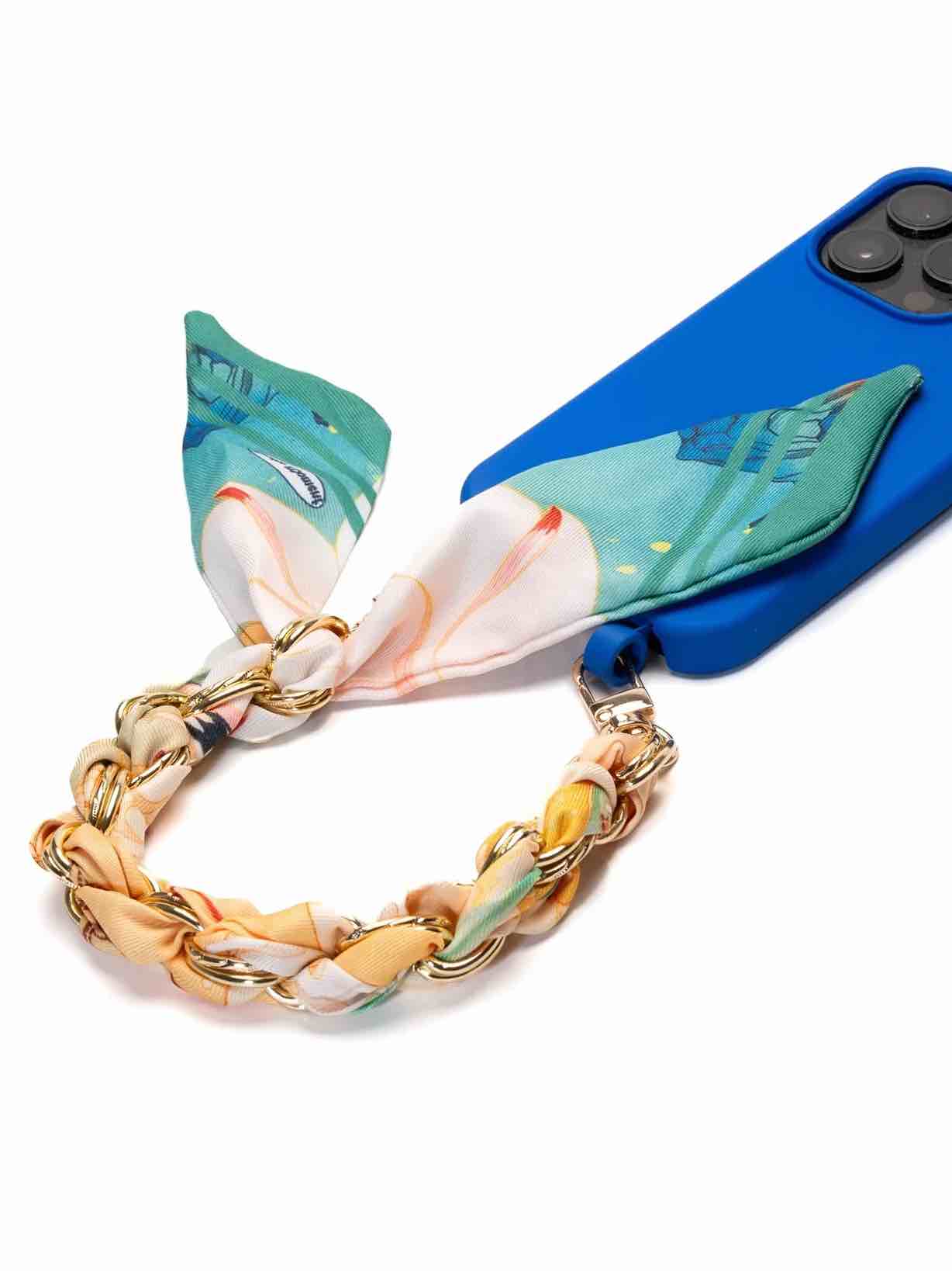 weiche soft touch handykette grün weiss gelb