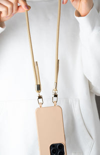 langes handy band in beige für iPhone 13 Pro Max 