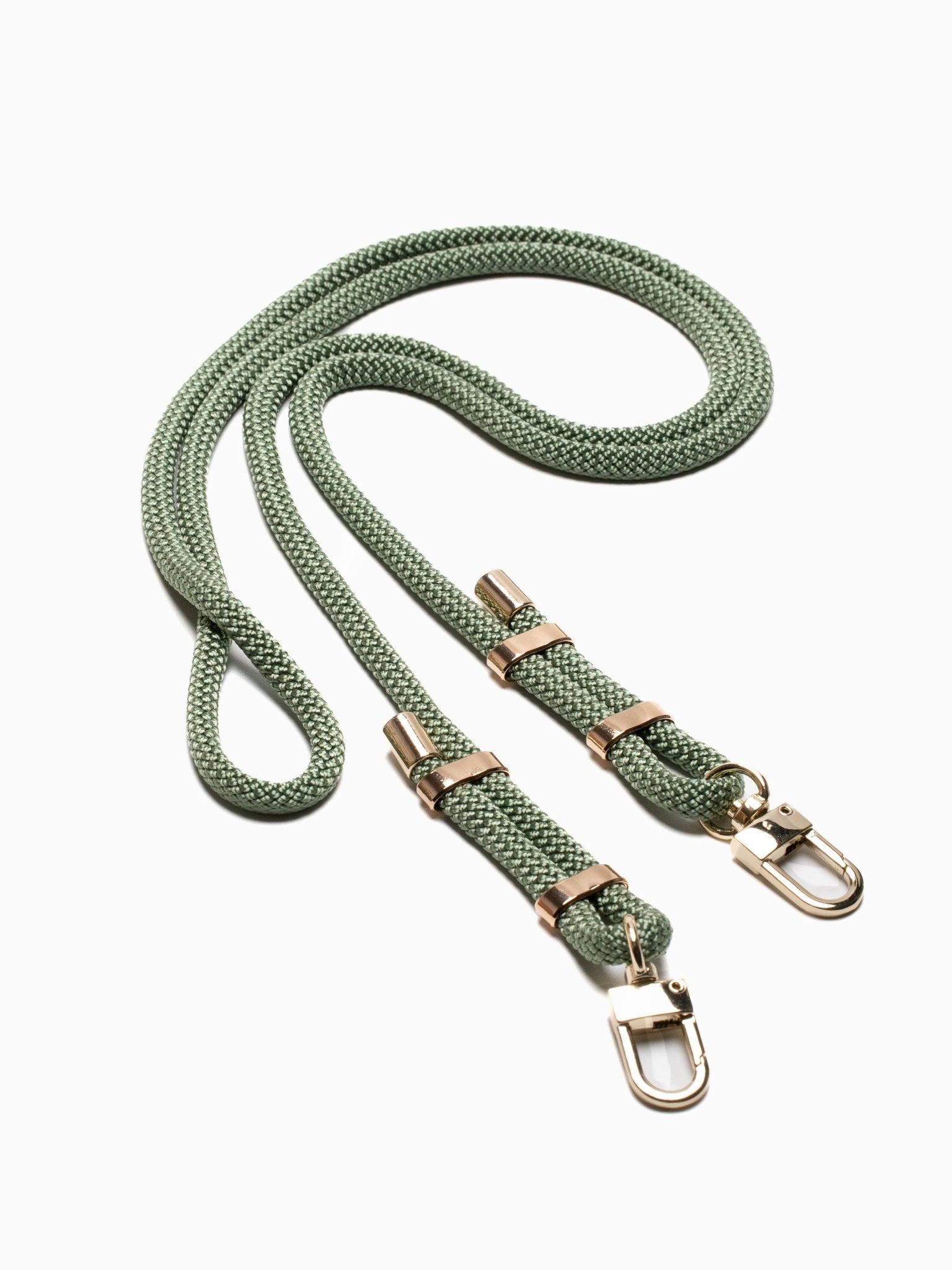 Handykordel Matcha - Gold - Susanno grüne handykordel mit goldenen Karabinern