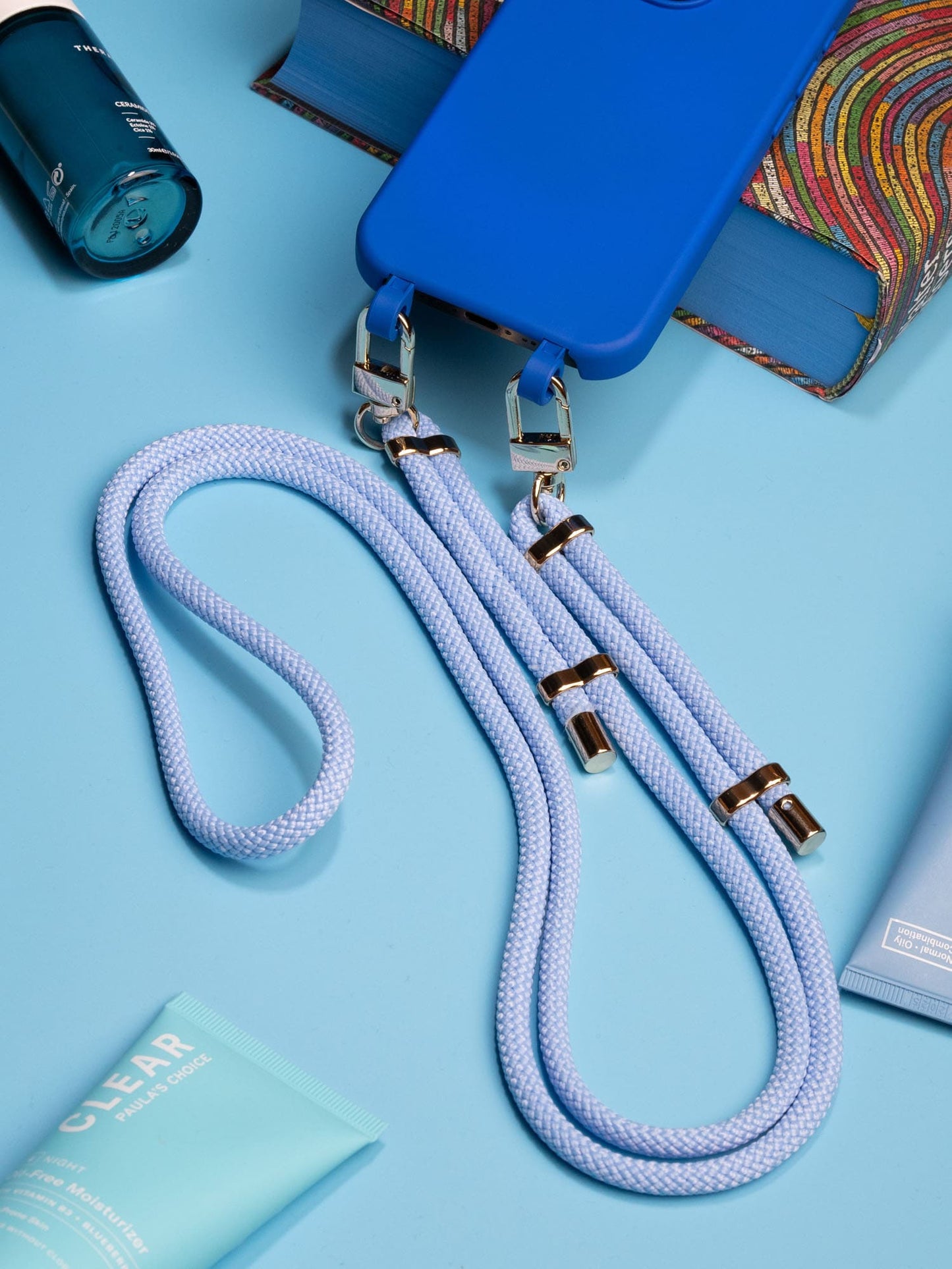 iPhone hülle mit handykette in blau