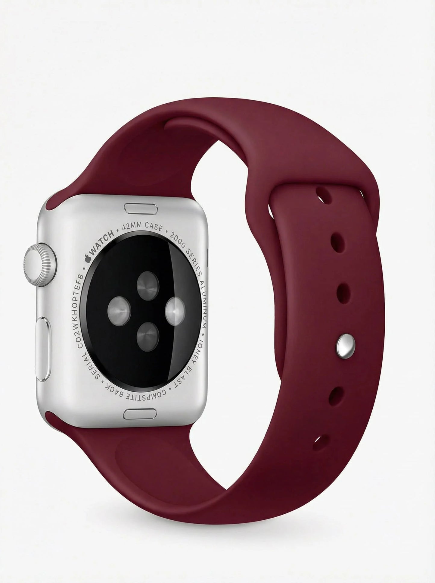 Weinrot Burgunder Silikon Apple Watch — Detailansicht