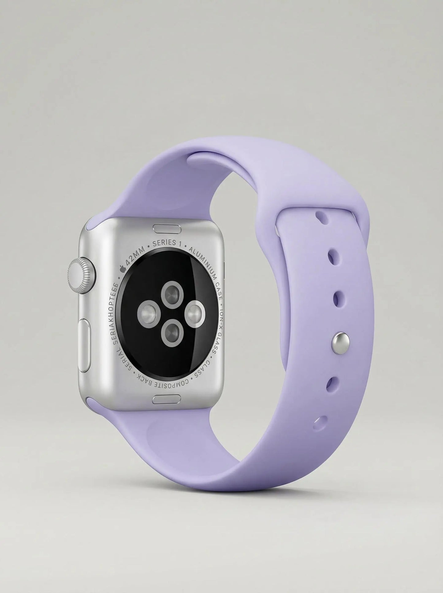 Lila Flieder Silikon Apple Watch — Detailansicht