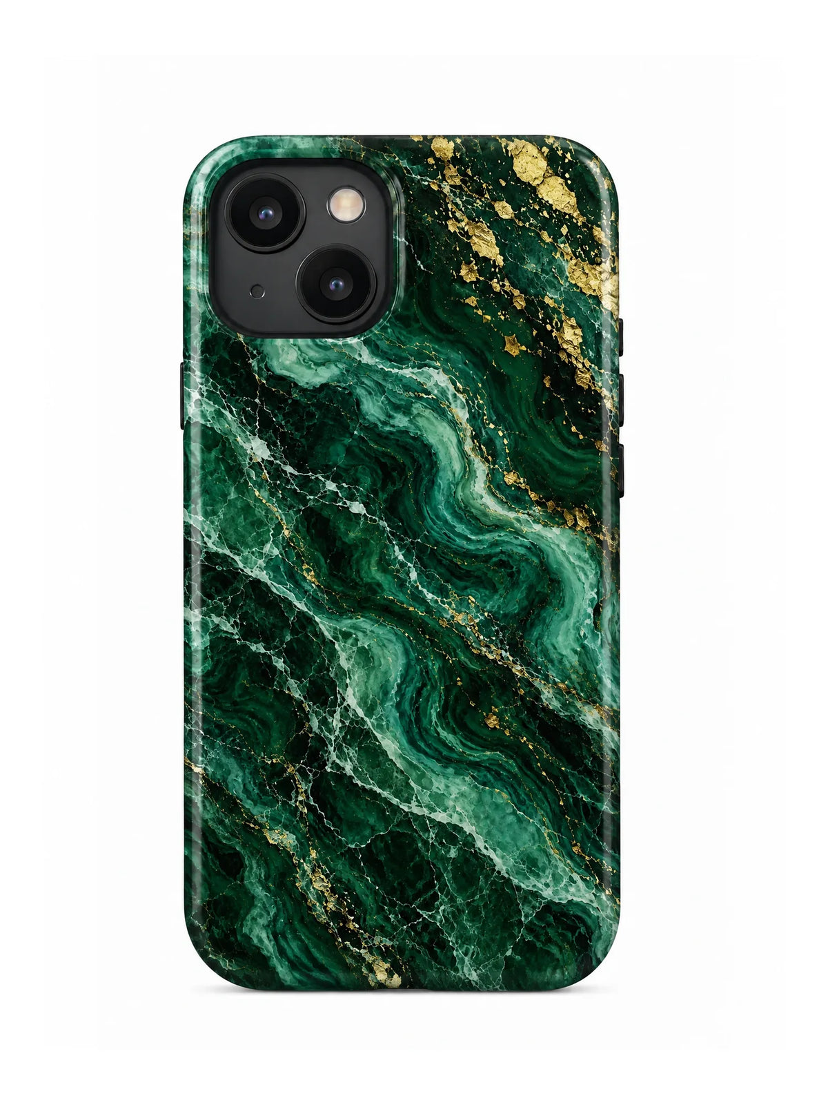 Marmor Smaragd Handyhülle für iPhone 14 mit Öse für die Handykette