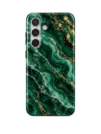 Marmor Smaragd Handyhülle für Samsung Galaxy S24 mit Öse für die Handykette