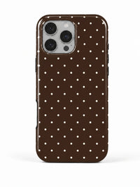 Punkte Braun Handyhülle für iPhone 16 Pro Max mit Öse für die Handykette