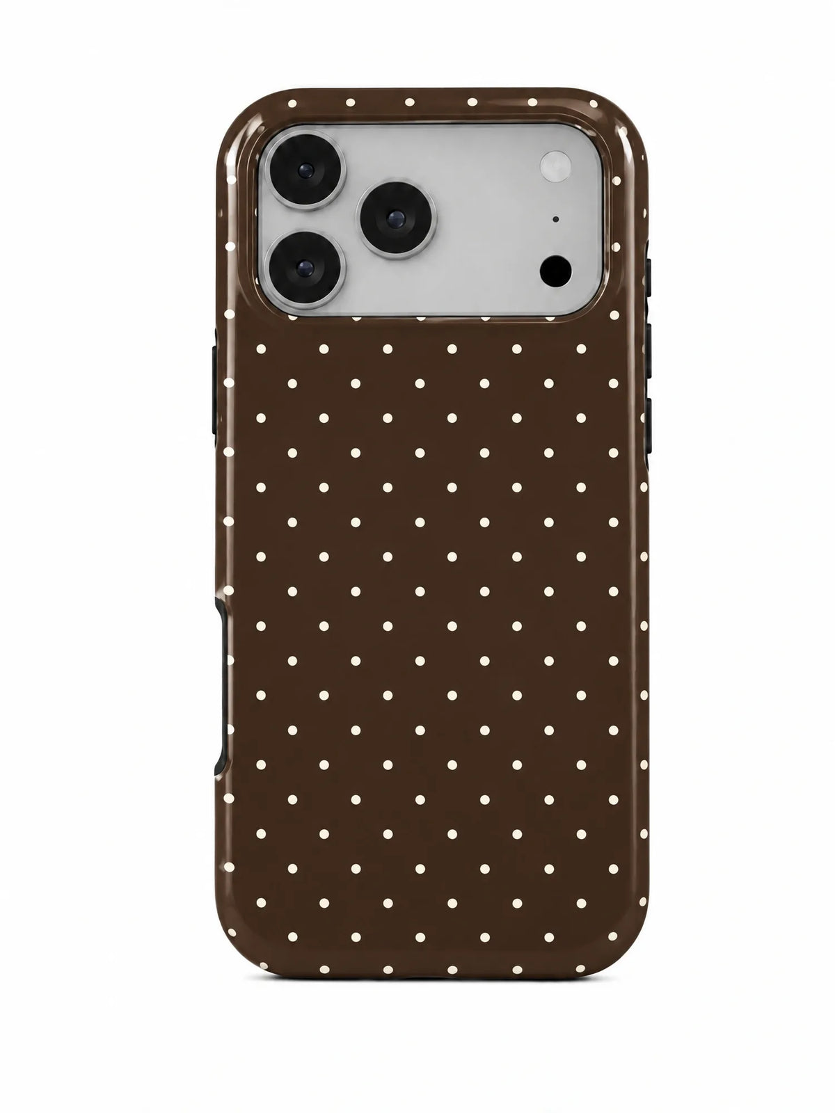 Punkte Braun Handyhülle für iPhone 18 Pro mit Öse für die Handykette