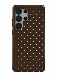 Punkte Braun Handyhülle für Samsung Galaxy S23 Ultra mit Öse für die Handykette