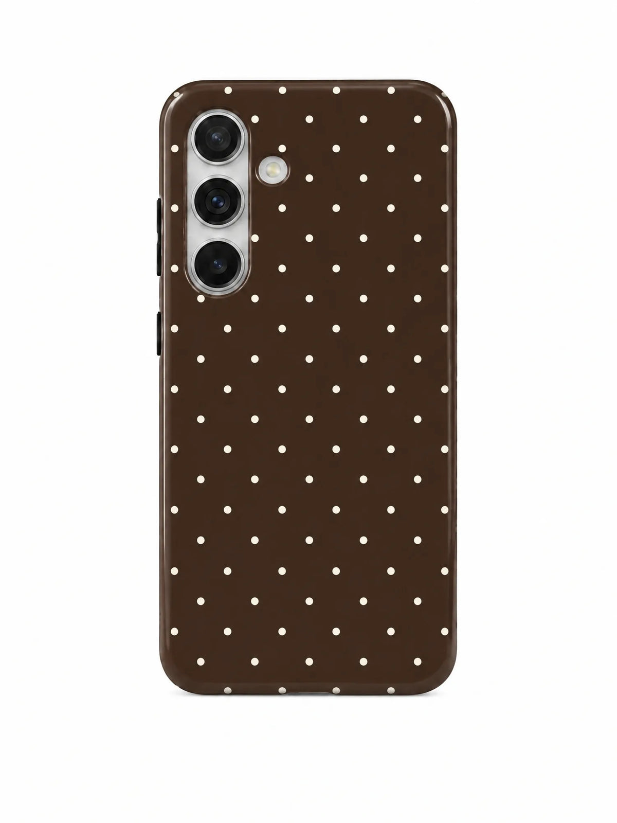 Punkte Braun Handyhülle für Samsung Galaxy S24 FE mit Öse für die Handykette