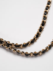 leder handykette in schwarz gold