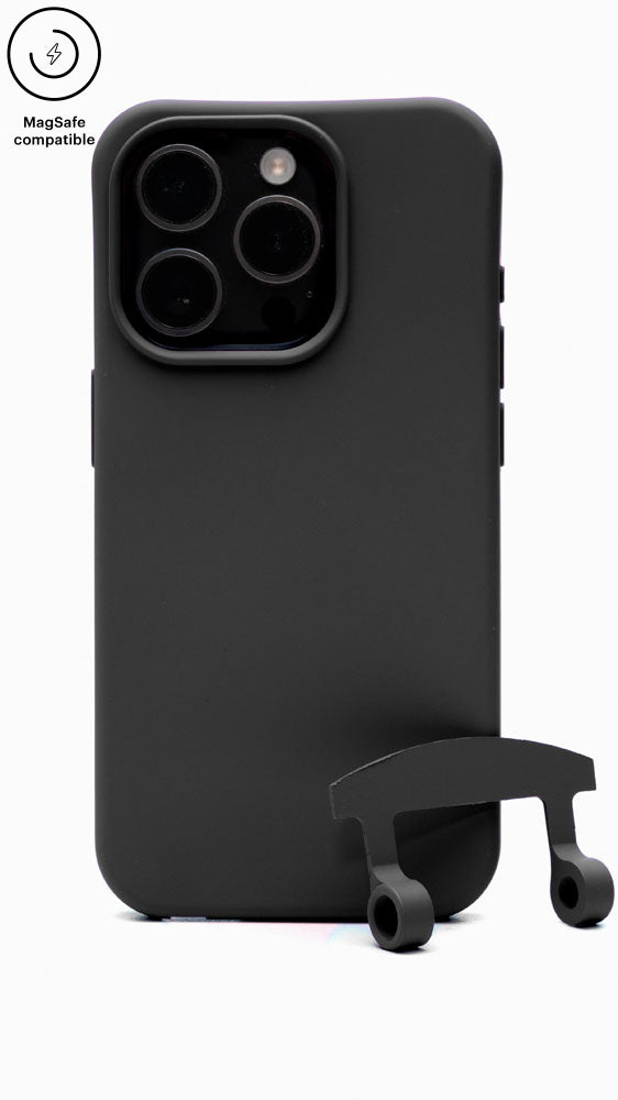 Onyx Magsafe Handyhülle mit Ösen für iPhone 15 pro max - Susanno Magsafe Handyhülle mit band in schwarz