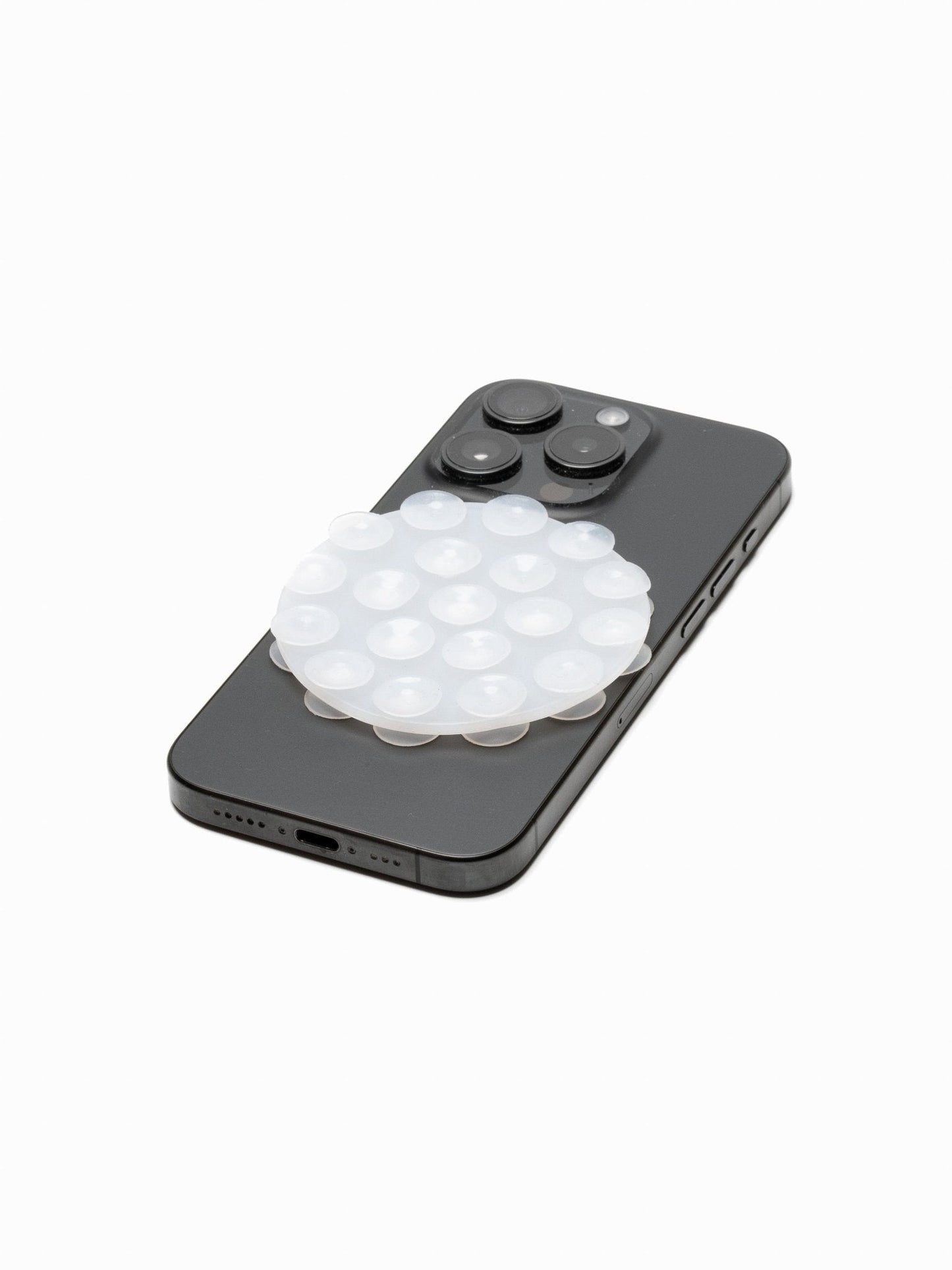 Silikon Saugnapf Handyhalterung (Suck Button) rund weiss