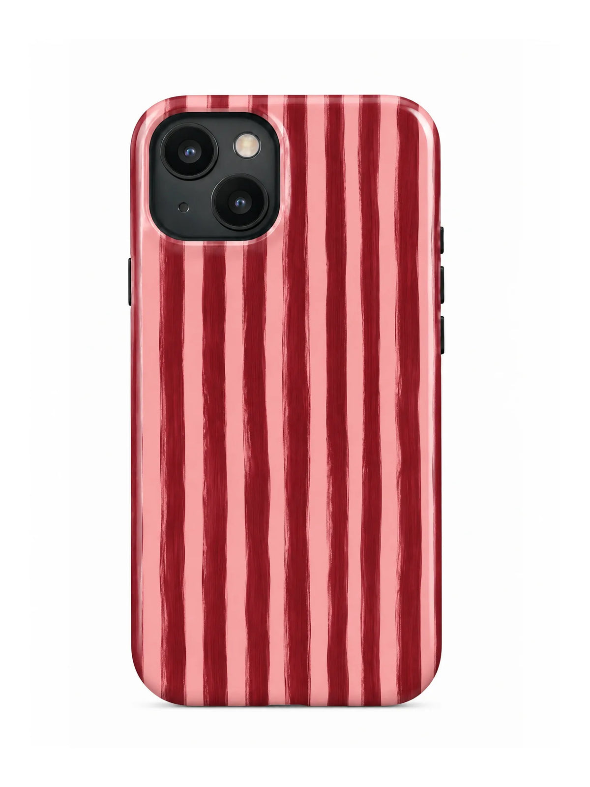 Streifen Bordeaux Handyhülle für iPhone 13 mit Öse für die Handykette
