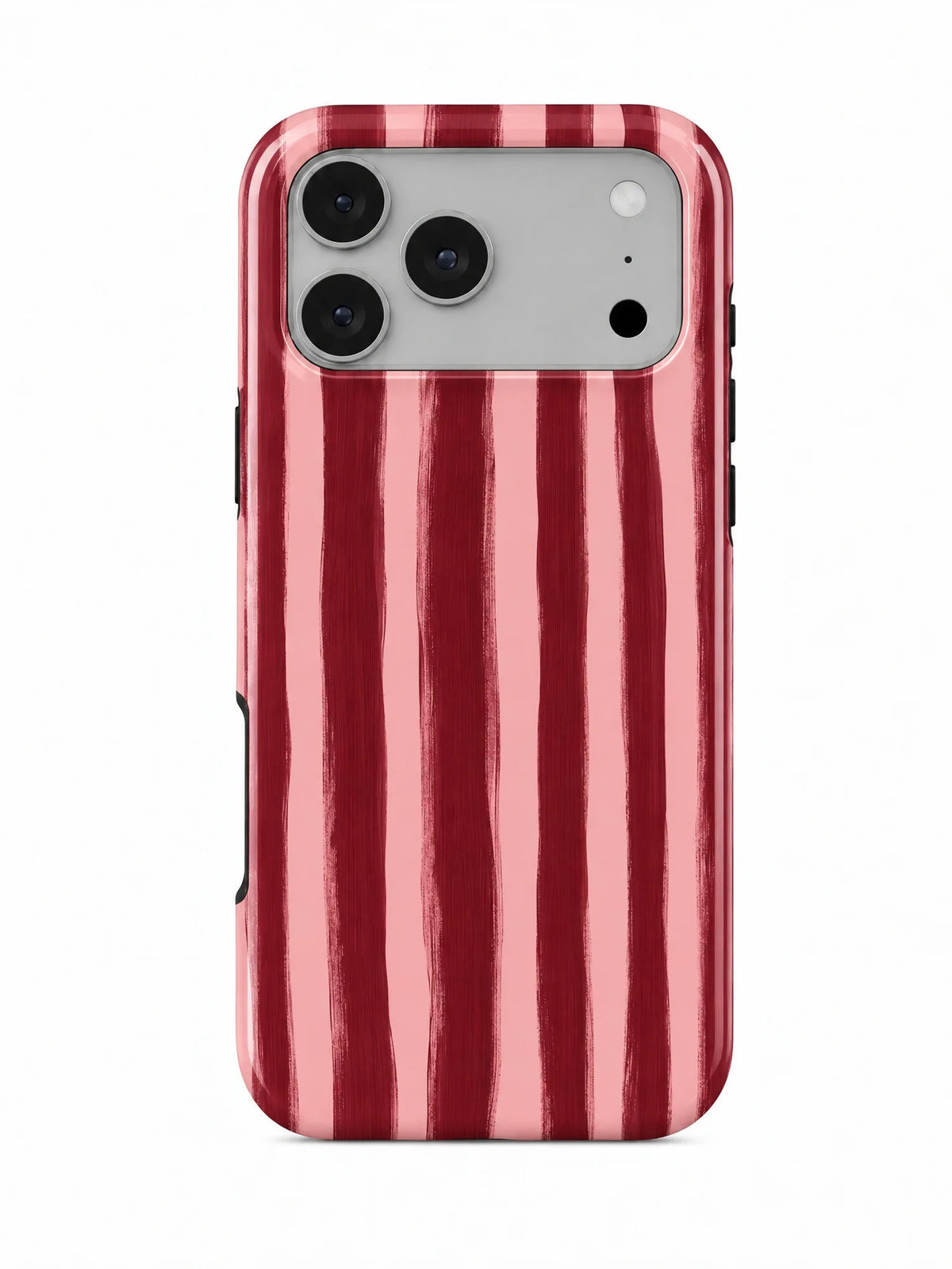 Streifen Bordeaux Handyhülle für iPhone 17 Pro Max mit Öse für die Handykette