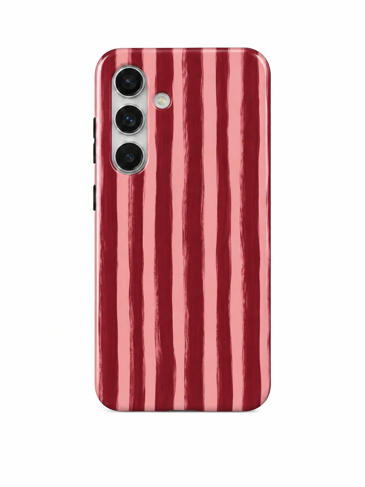 Streifen Bordeaux Handyhülle für Samsung Galaxy S24 FE mit Öse für die Handykette