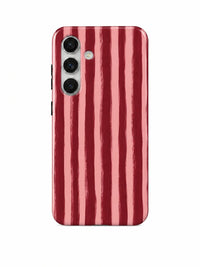 Streifen Bordeaux Handyhülle für Samsung Galaxy S24 mit Öse für die Handykette