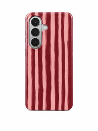 Streifen Bordeaux Handyhülle für Samsung Galaxy S26 mit Öse für die Handykette