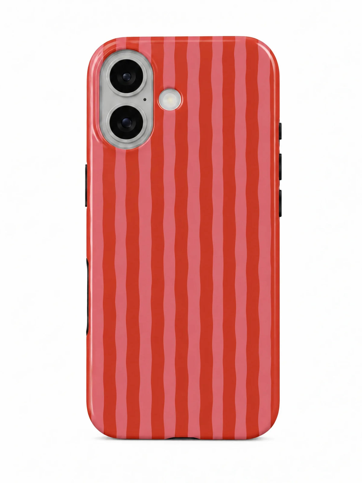 Streifen Rot-Rosa Handyhülle für iPhone 17 mit Öse für die Handykette