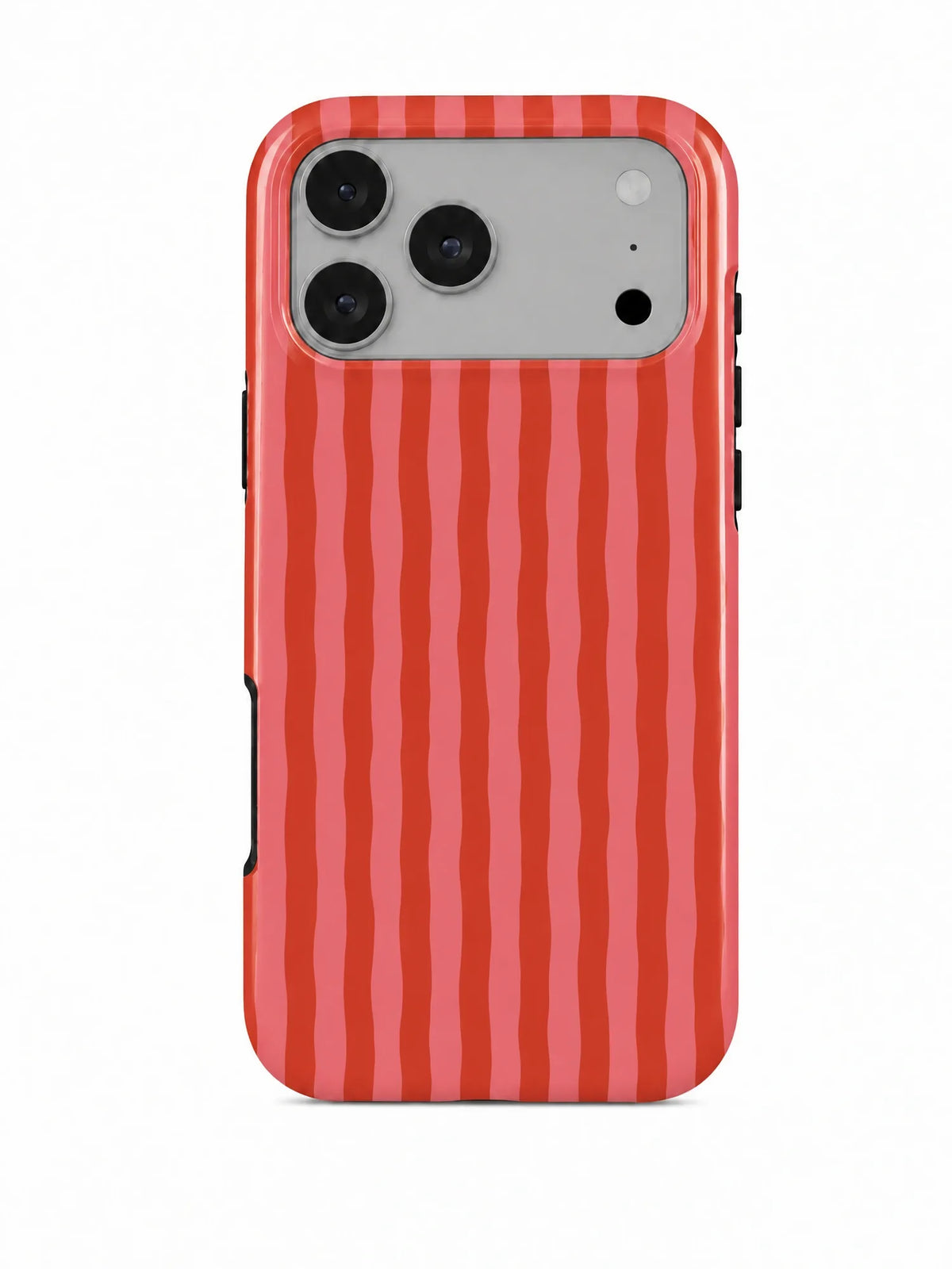 Streifen Rot-Rosa Handyhülle für iPhone 18 Pro Max mit Öse für die Handykette