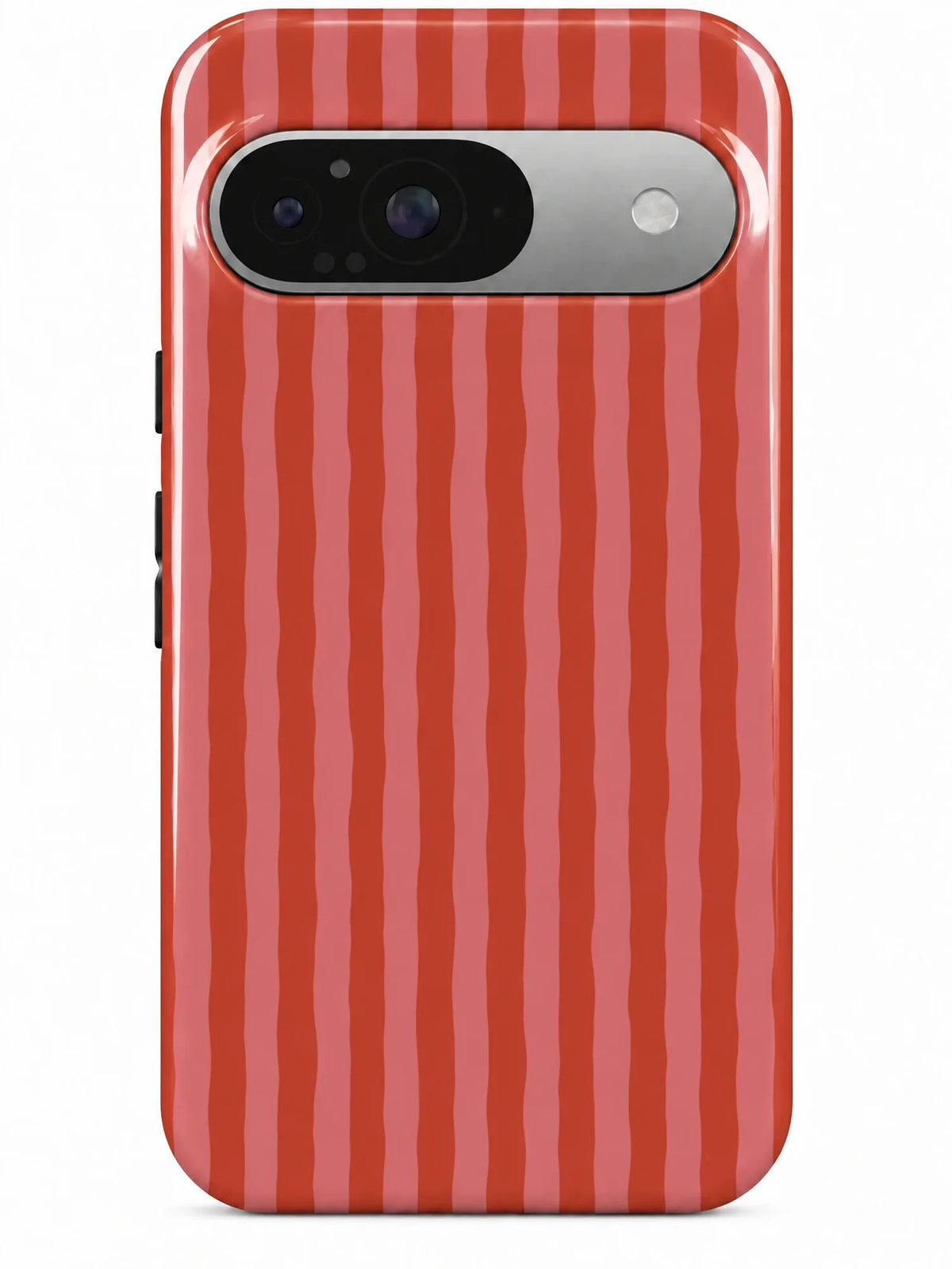 Streifen Rot-Rosa Handyhülle für Google Pixel 9 mit Öse für die Handykette