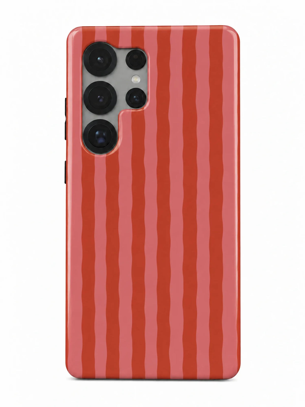 Streifen Rot-Rosa Handyhülle für Samsung Galaxy S22 Ultra mit Öse für die Handykette