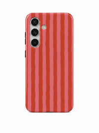 Streifen Rot-Rosa Handyhülle für Samsung Galaxy S24 mit Öse für die Handykette
