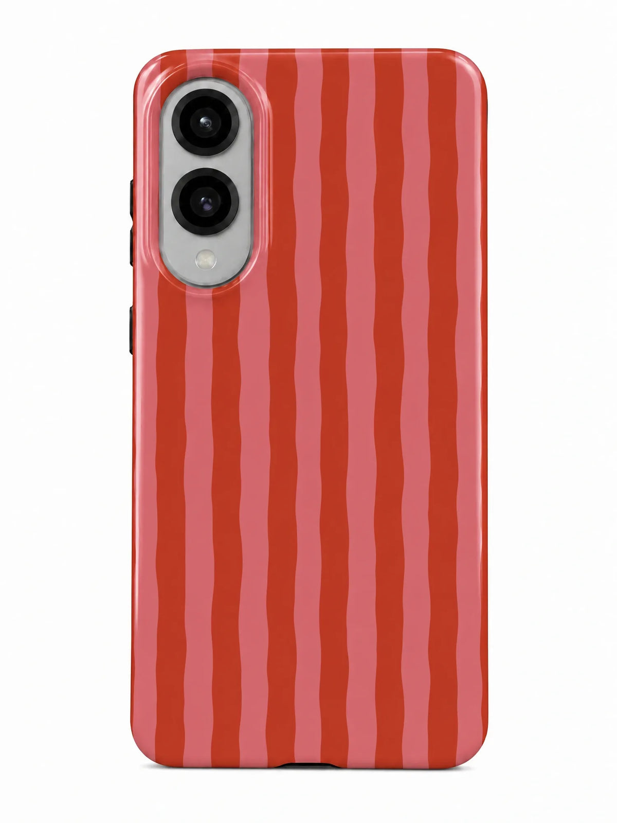 Streifen Rot-Rosa Handyhülle für Samsung Galaxy S25 Edge mit Öse für die Handykette