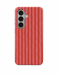 Streifen Rot-Rosa Handyhülle für Samsung Galaxy S26 mit Öse für die Handykette