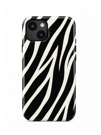 Zebra Handyhülle für iPhone 15 mit Öse für die Handykette