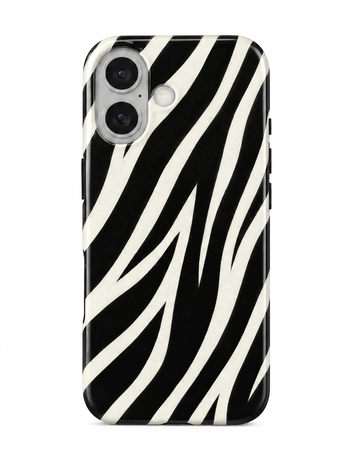 Zebra Handyhülle für iPhone 16 mit Öse für die Handykette